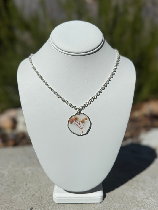 Blush Blossom Silver Necklace